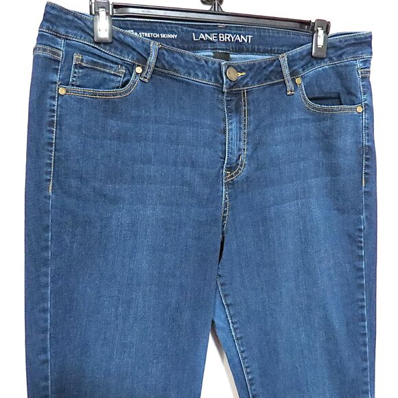 Lane Bryant Dark wash Mid-Rise Super-Stretch Skinny Jeans Size 18L - Picture 5 of 14